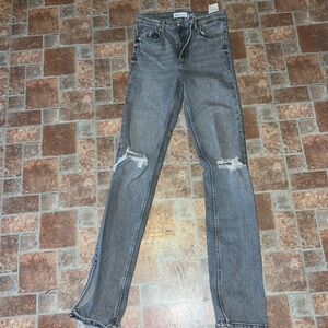 ZARA- High Rise Split Hem Jeans